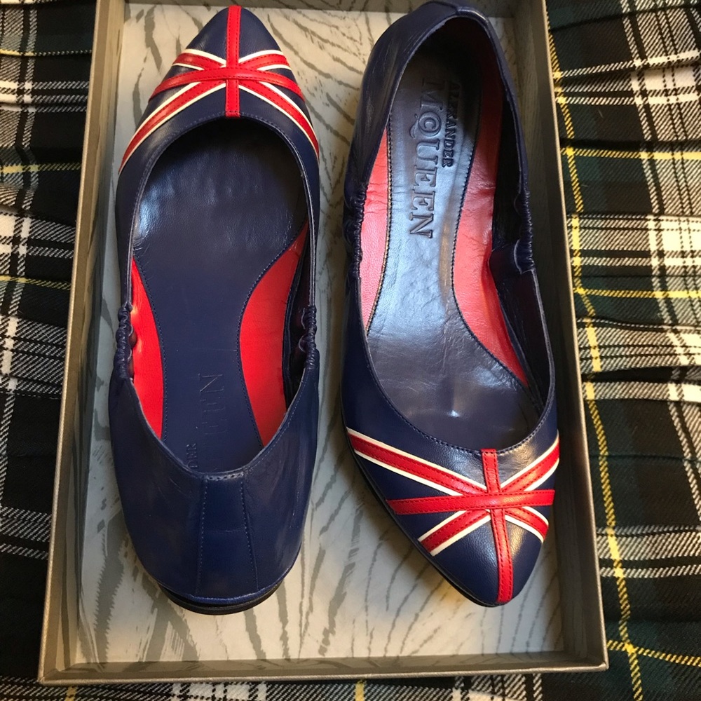 Alexander McQueen Union Jack Ballet Flats NIB 36.5